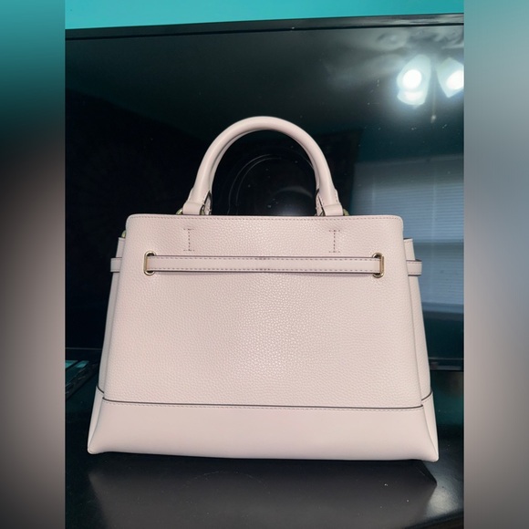 Michael Kors Reed Large Leather Belted Satchel- Powder Blush - Picture 2 of 11